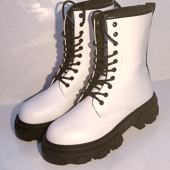 MIA White High Stomp Combat Stomp Boots Size 6.5 - Picture 5 of 6